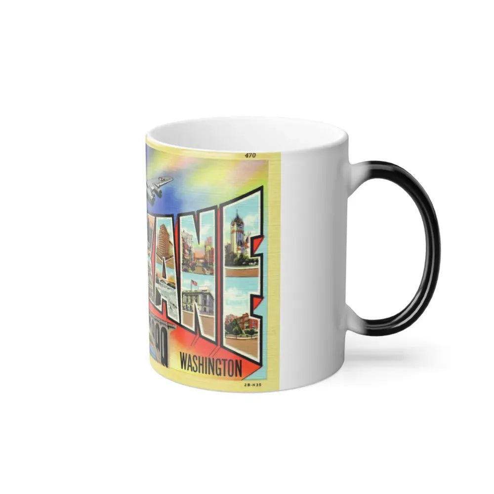 Greetings from Spokane Washington (Greeting Postcards) Color Changing Mug 11oz - Go Mug Yourself