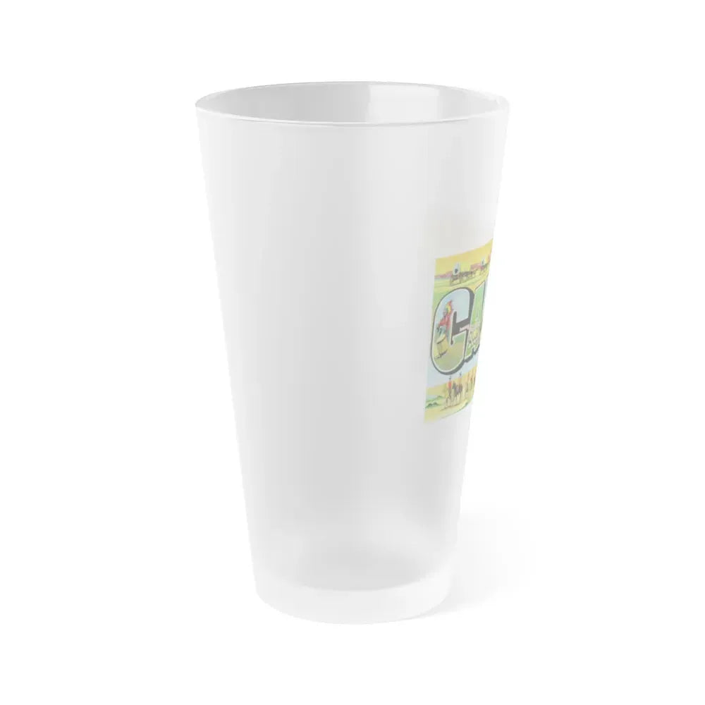 Greetings from the Indian capital Gallup New Mexico (Greeting Postcards) Frosted Pint Glass 16oz - Go Mug Yourself