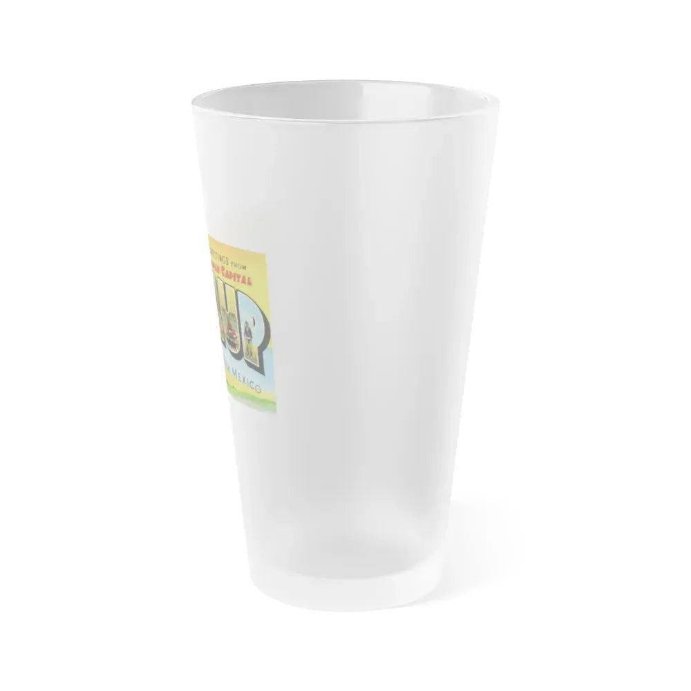 Greetings from the Indian capital Gallup New Mexico (Greeting Postcards) Frosted Pint Glass 16oz - Go Mug Yourself