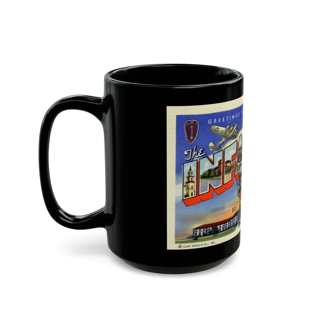 Greetings from the Infantry School Ft Benning GA (Greeting Postcards) Black Coffee Mug - Go Mug Yourself