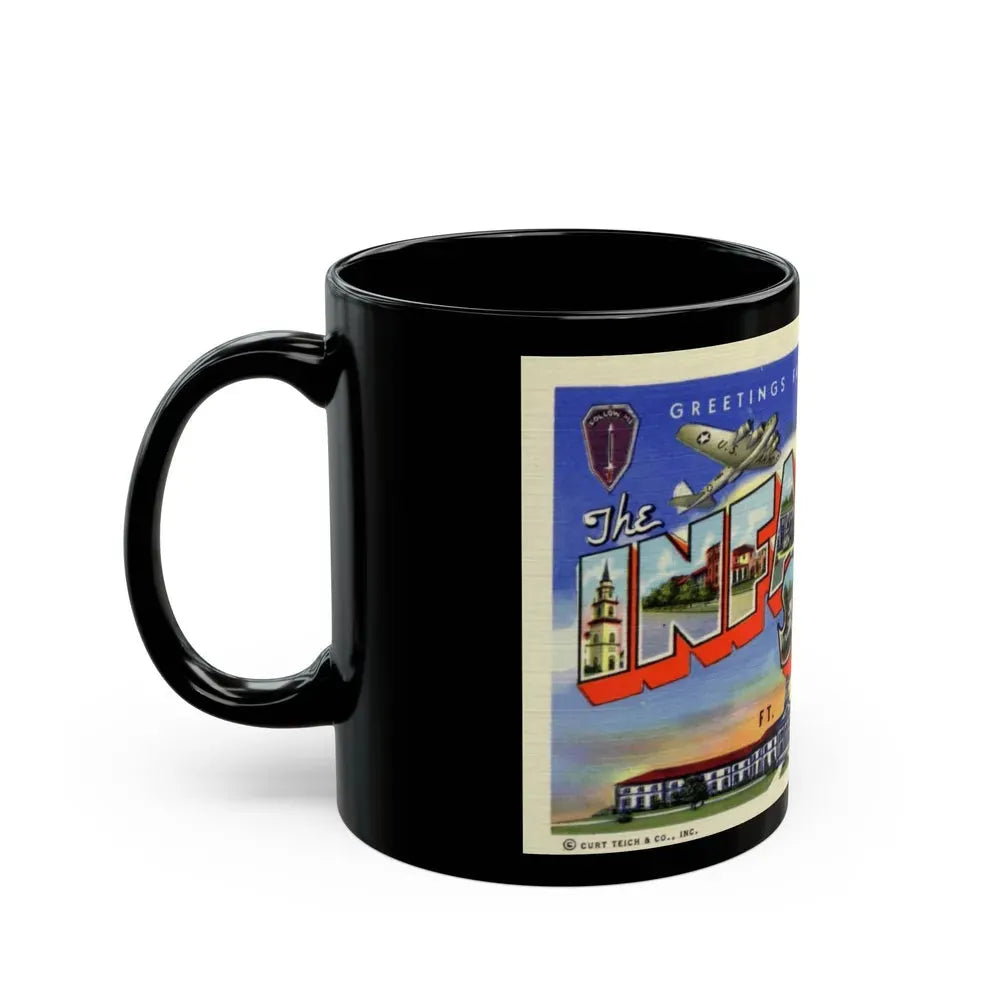 Greetings from the Infantry School Ft Benning GA (Greeting Postcards) Black Coffee Mug - Go Mug Yourself