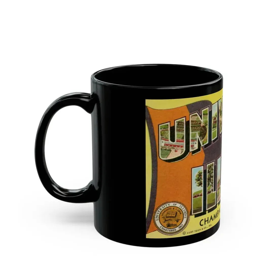 Greetings From The University of Illinois (Greeting Postcards) Black Coffee Mug - Go Mug Yourself