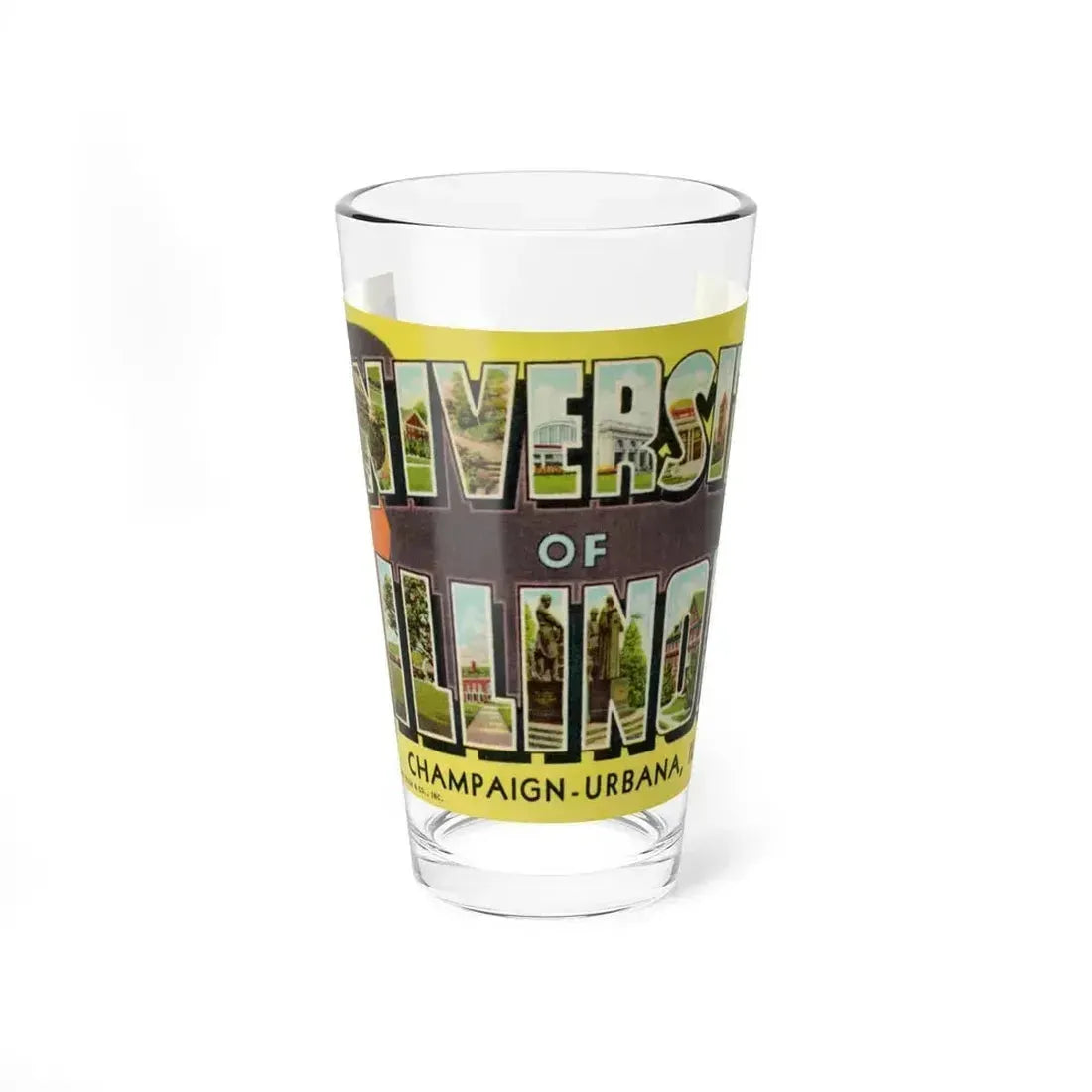 Greetings From The University of Illinois (Greeting Postcards) Pint Glass 16oz 16oz - Go Mug Yourself