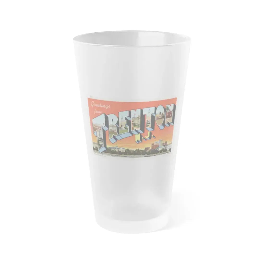 Greetings from Trenton N J (Greeting Postcards) Frosted Pint Glass 16oz 16oz Frosted - Go Mug Yourself