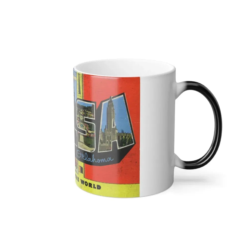 Greetings from Tulsa Oklahoma (Greeting Postcards) Color Changing Mug 11oz - Go Mug Yourself