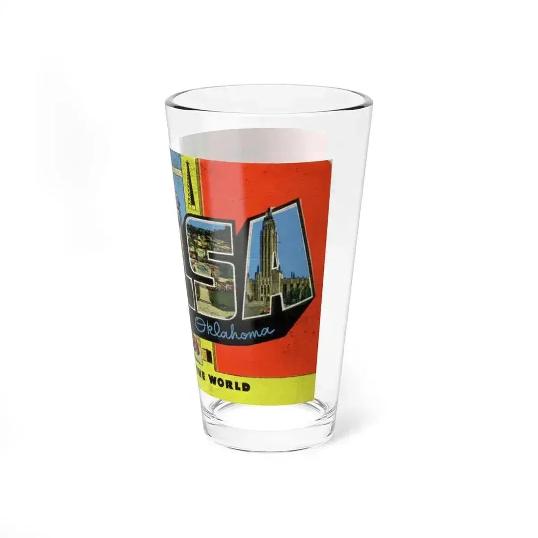Greetings from Tulsa Oklahoma (Greeting Postcards) Pint Glass 16oz - Go Mug Yourself