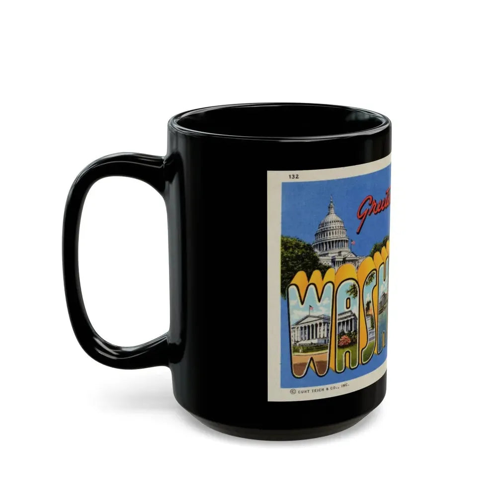 Greetings from Washington DC (Greeting Postcards) Black Coffee Mug - Go Mug Yourself