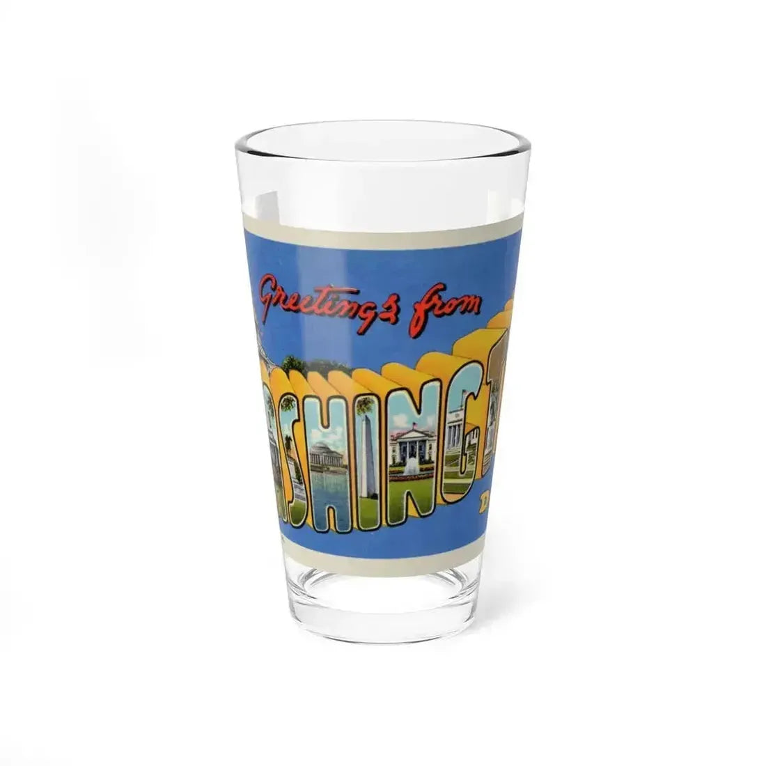 Greetings from Washington DC (Greeting Postcards) Pint Glass 16oz 16oz - Go Mug Yourself