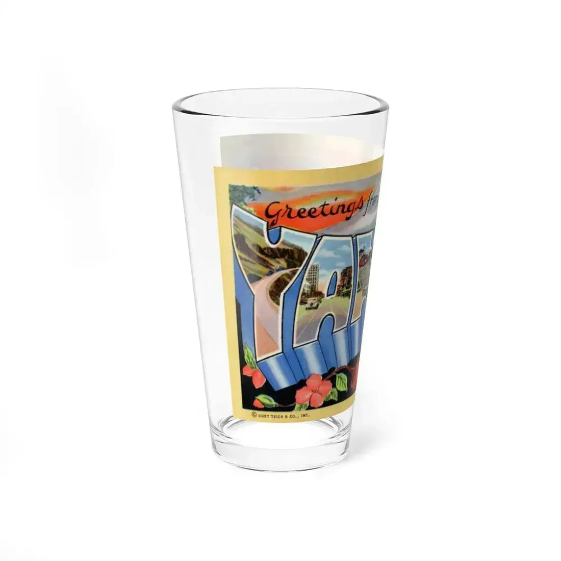 Greetings from Yakima Wash (Greeting Postcards) Pint Glass 16oz - Go Mug Yourself