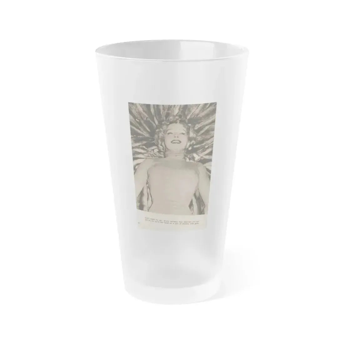 Greta Thyssen #147 - 1 Page, 1 B&W Photo & Caption from PIC Digest Mag. September '58 (Vintage Female Icon) Frosted Pint Glass 16oz 16oz Frosted - Go Mug Yourself