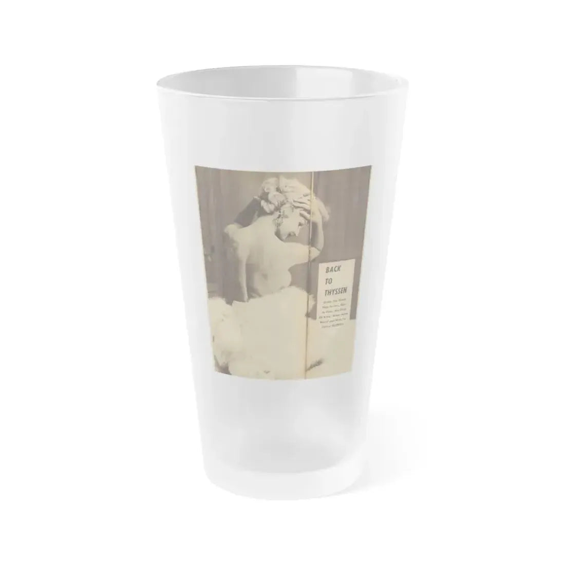 Greta Thyssen #149 - 1 Page, 1 Square Middle Centerfold B&W Photo & Caption from Glance April '59 (Vintage Female Icon) Frosted Pint Glass 16oz 16oz Frosted - Go Mug Yourself