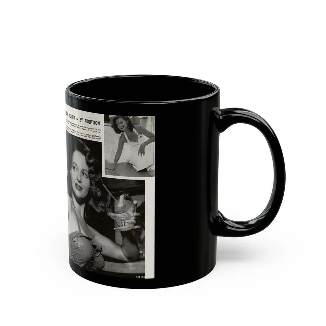 Greta Thyssen #17 - American Beauties Mag. '53 - 2 Pages with, 5 B&W Photos (Vintage Female Icon) Black Coffee Mug - Go Mug Yourself