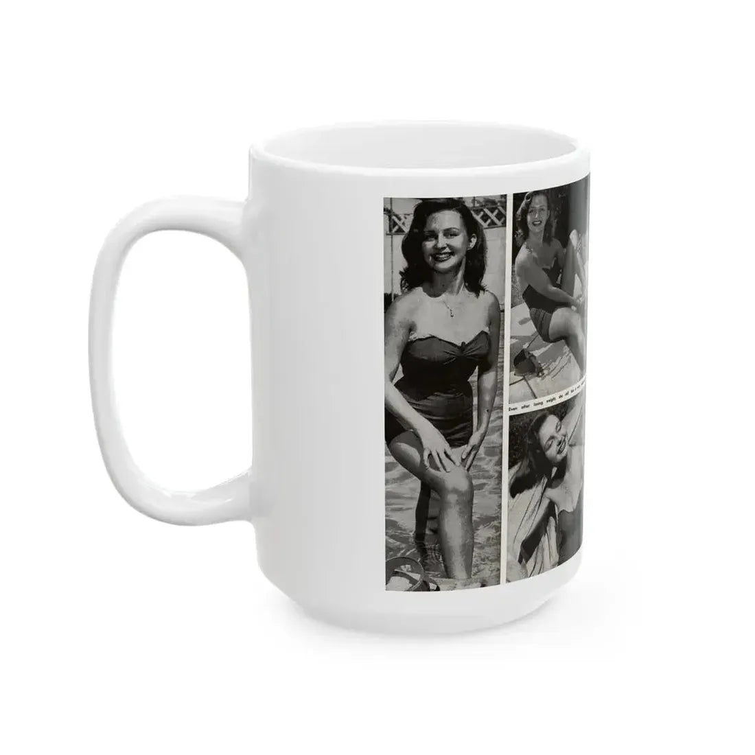 Greta Thyssen #17 - American Beauties Mag. '53 - 2 Pages with, 5 B&W Photos (Vintage Female Icon) White Coffee Mug - Go Mug Yourself