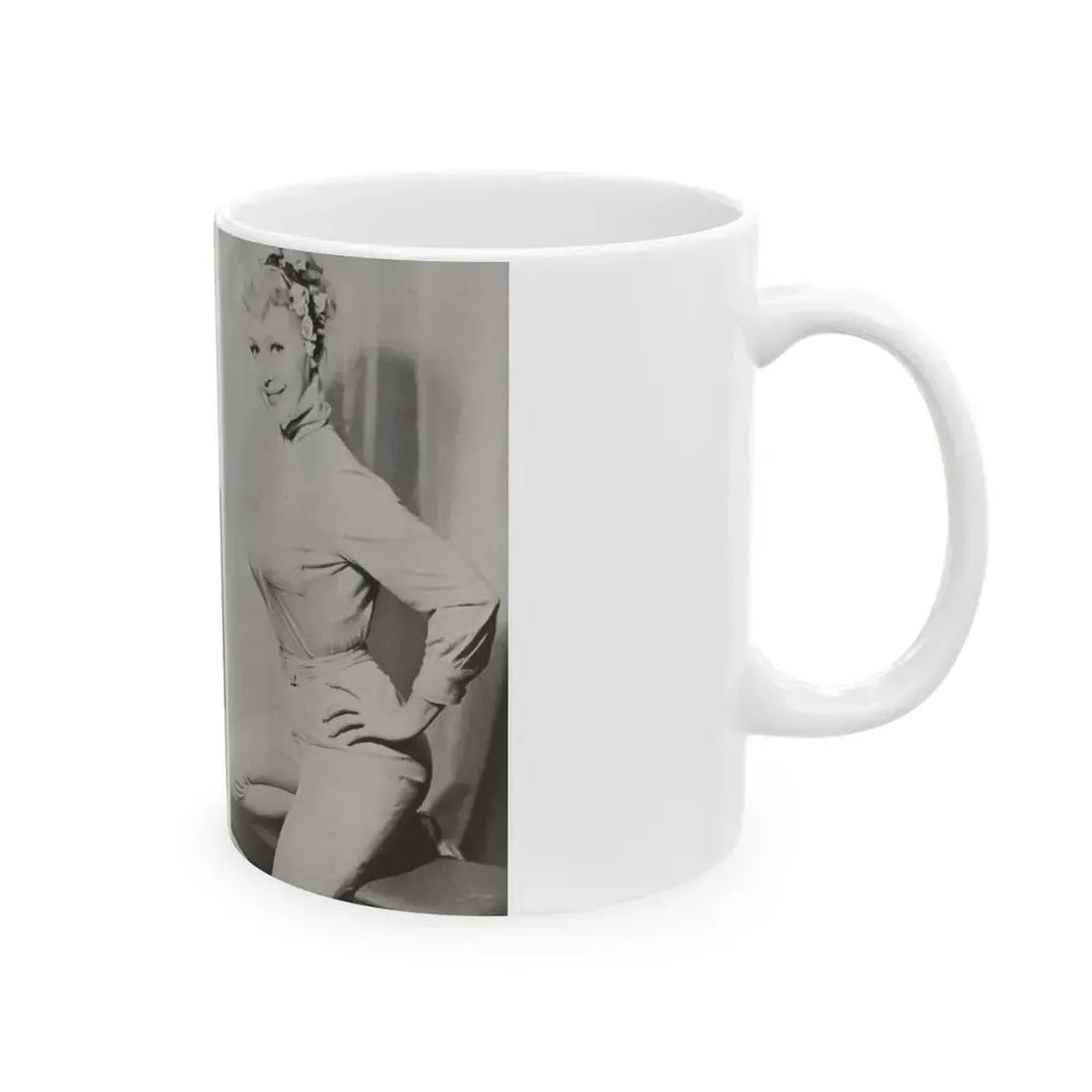 Greta Thyssen #44 - Pose! Pocket Mag. July '58 - 2 B&W Photos & Caption (Vintage Female Icon) White Coffee Mug - Go Mug Yourself