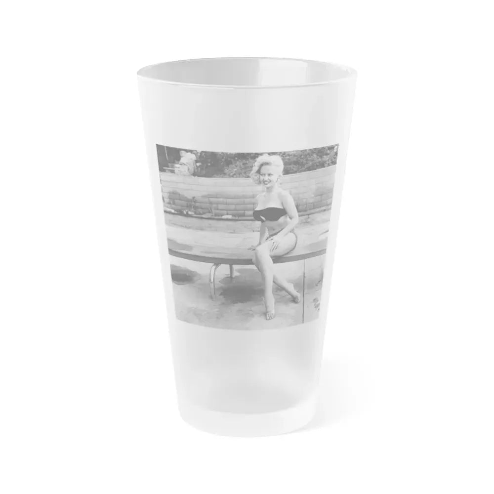 Greta Thyssen #50 (Vintage Female Icon) Frosted Pint Glass 16oz 16oz Frosted - Go Mug Yourself