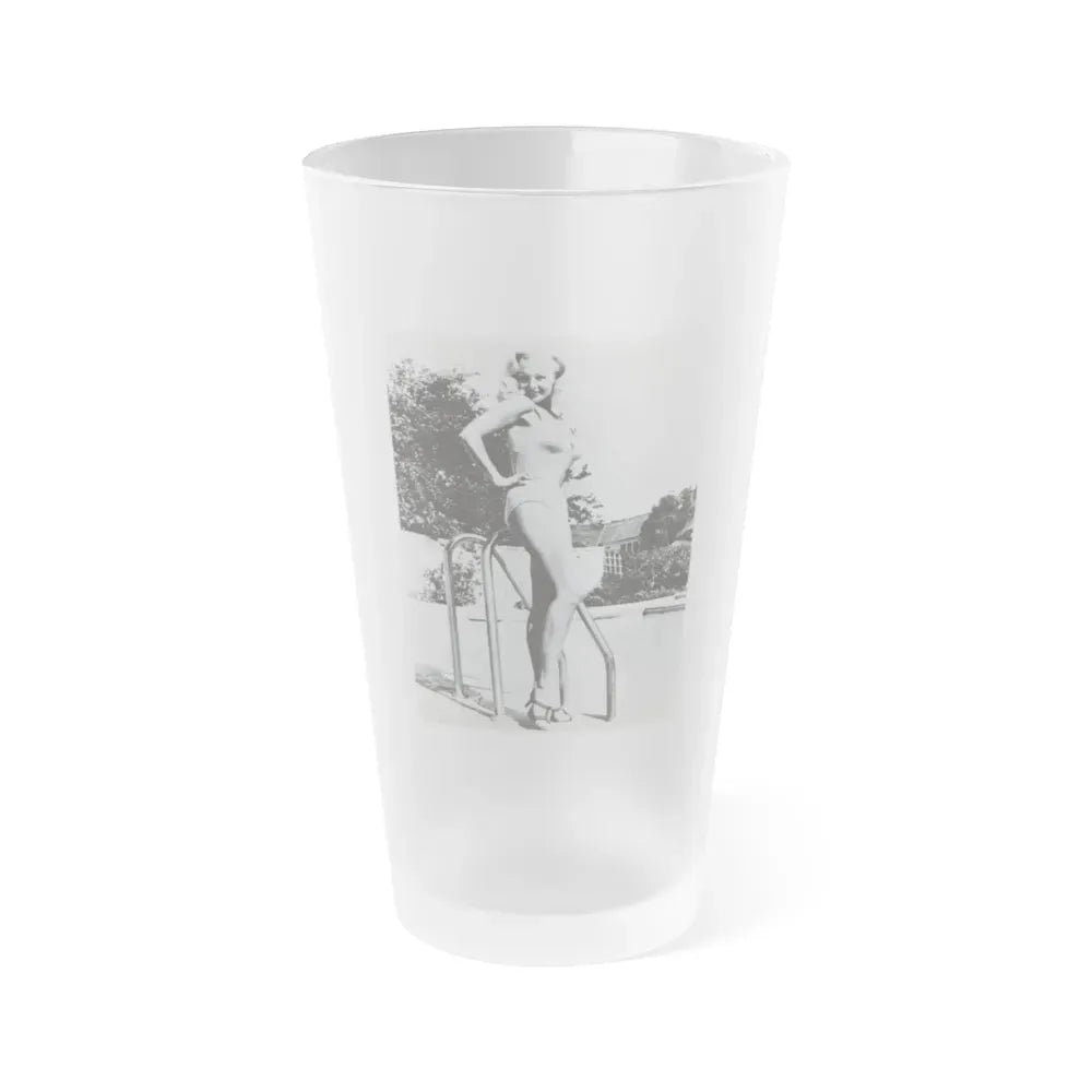 Greta Thyssen #55 (Vintage Female Icon) Frosted Pint Glass 16oz 16oz Frosted - Go Mug Yourself