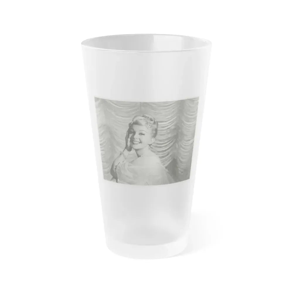 Greta Thyssen #56 (Vintage Female Icon) Frosted Pint Glass 16oz 16oz Frosted - Go Mug Yourself