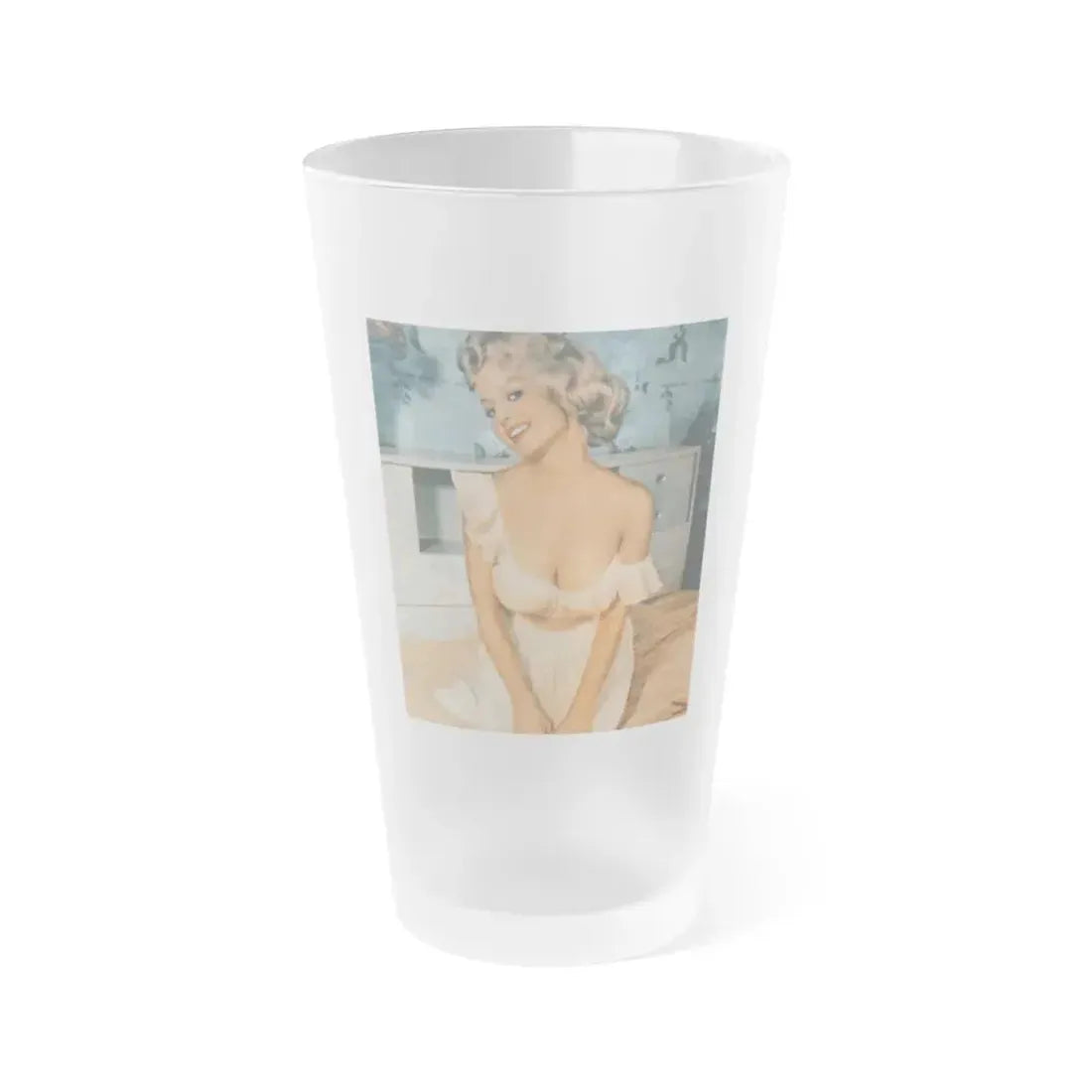 Greta Thyssen #68 (Vintage Female Icon) Frosted Pint Glass 16oz 16oz Frosted - Go Mug Yourself