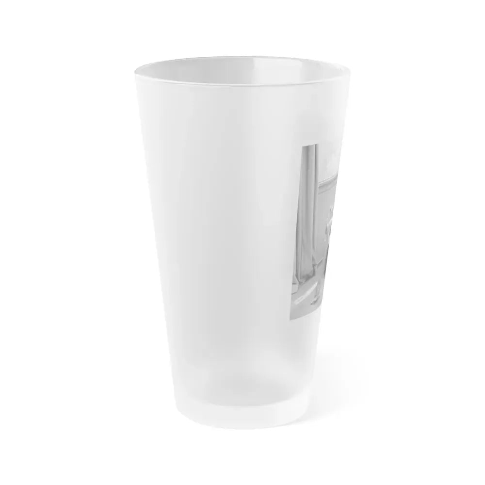 Greta Thyssen #70 (Vintage Female Icon) Frosted Pint Glass 16oz - Go Mug Yourself