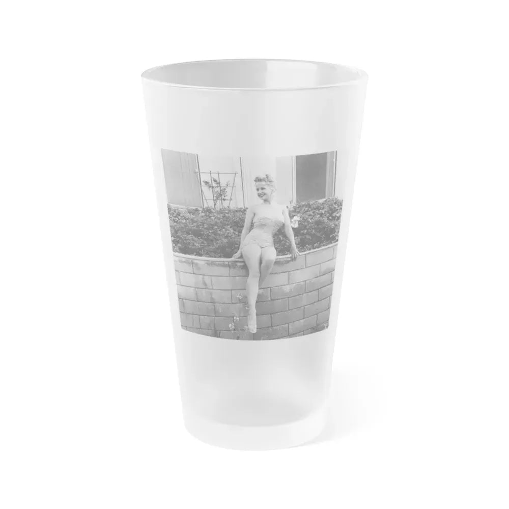 Greta Thyssen #71 (Vintage Female Icon) Frosted Pint Glass 16oz 16oz Frosted - Go Mug Yourself