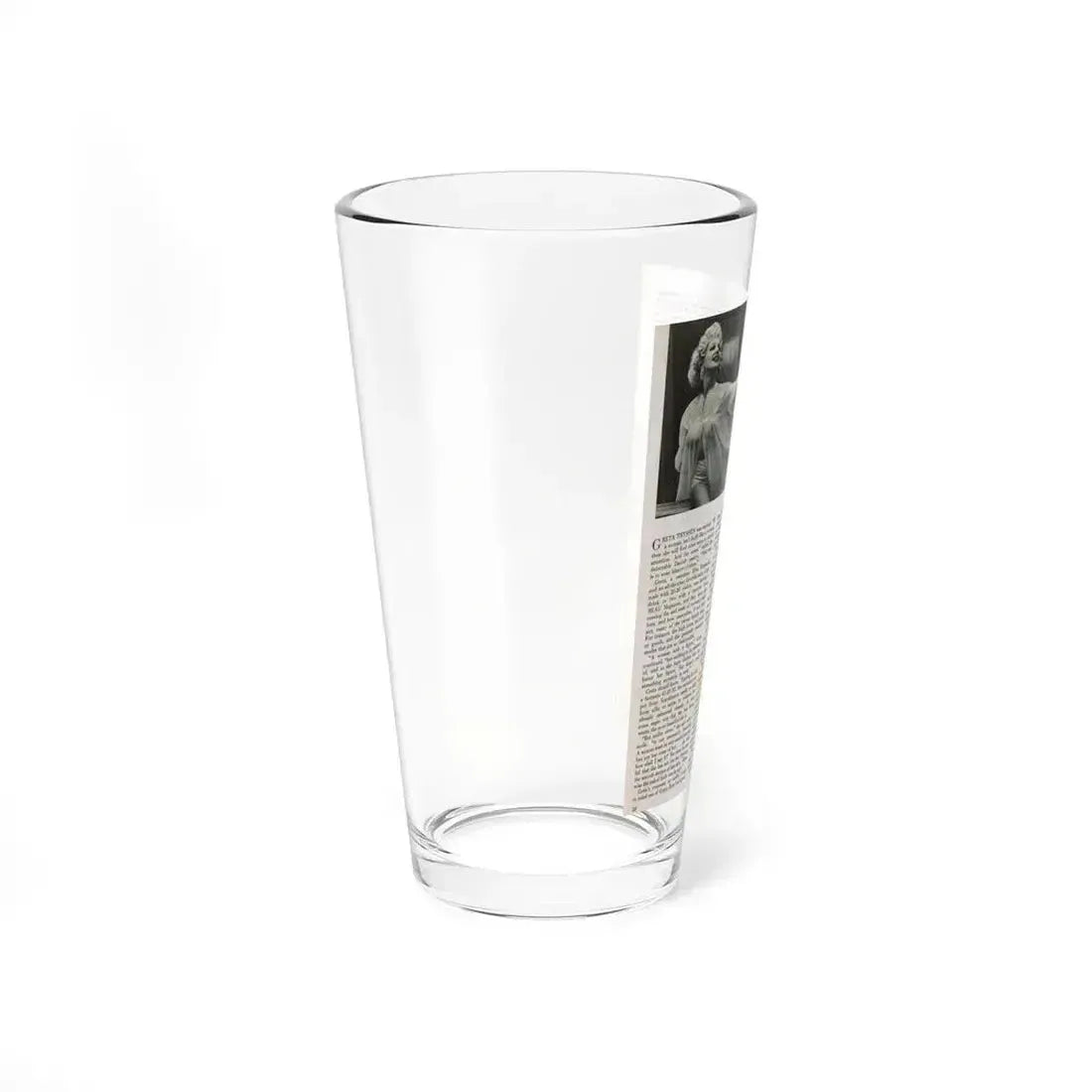 Greta Thyssen #89 - Photo & Article (Vintage Female Icon) Pint Glass 16oz - Go Mug Yourself