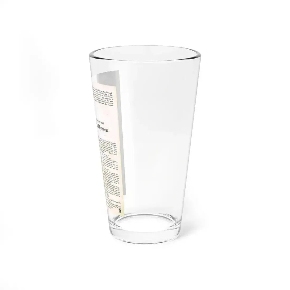 Greta Thyssen #89 - Photo & Article (Vintage Female Icon) Pint Glass 16oz - Go Mug Yourself