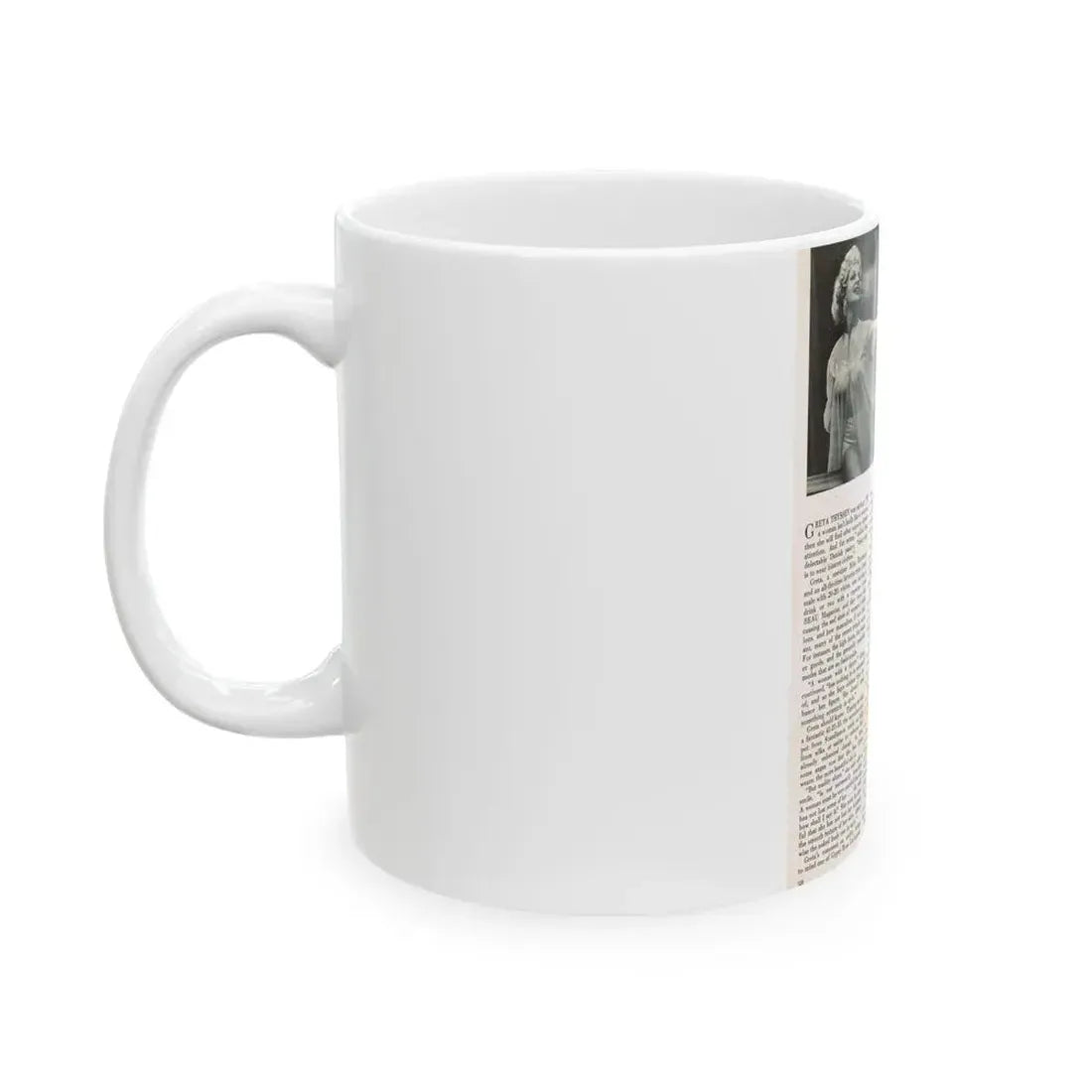 Greta Thyssen #89 - Photo & Article (Vintage Female Icon) White Coffee Mug - Go Mug Yourself