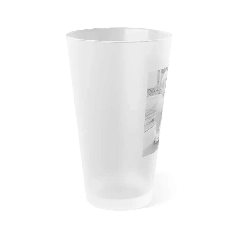 Greta Thyssen #99 (Vintage Female Icon) Frosted Pint Glass 16oz - Go Mug Yourself