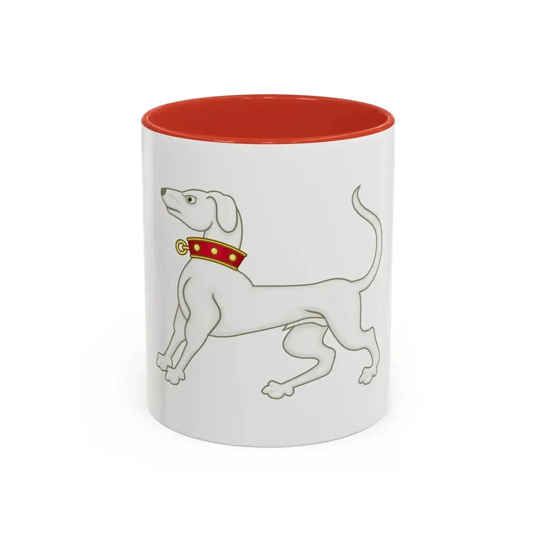 Greyhound of Richmond Badge of Henry VII - Accent Coffee Mug 11oz Red - Go Mug Yourself