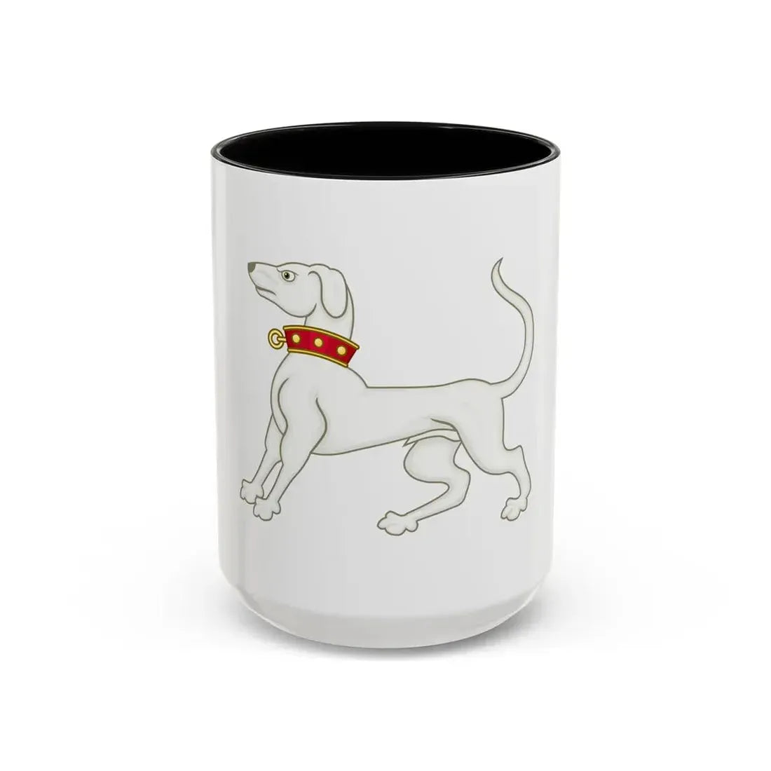 Greyhound of Richmond Badge of Henry VII - Accent Coffee Mug 15oz Black - Go Mug Yourself