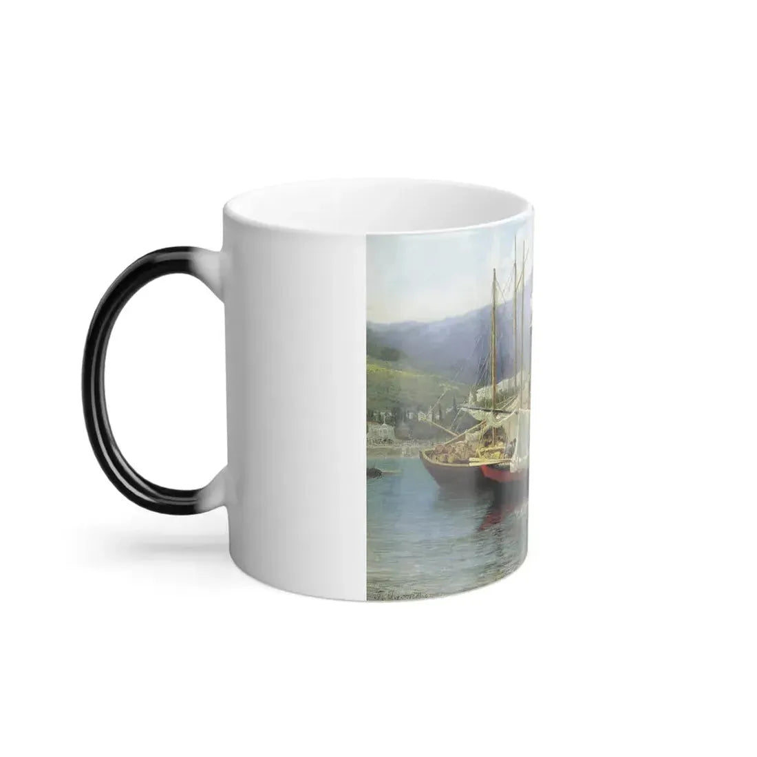 Grigoriy Myasoyedov (1835-1911) A Wharf in Yalta - Oil on Canvas 1890 - Color Changing Mug 11oz - Go Mug Yourself