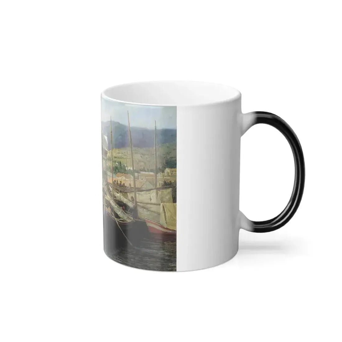 Grigoriy Myasoyedov (1835-1911) A Wharf in Yalta - Oil on Canvas 1890 - Color Changing Mug 11oz - Go Mug Yourself