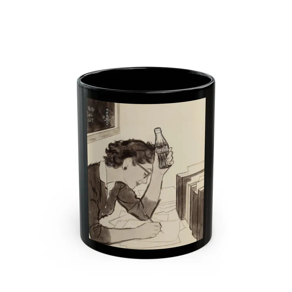 Group of Four Coca-Cola advertisements, 1960 (1) - Black Coffee Mug 11oz - Go Mug Yourself