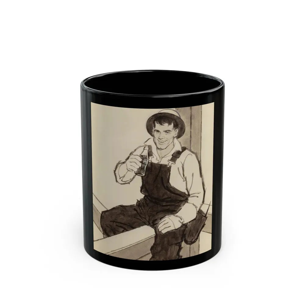 Group of Four Coca-Cola advertisements, 1960 (2) - Black Coffee Mug 11oz - Go Mug Yourself