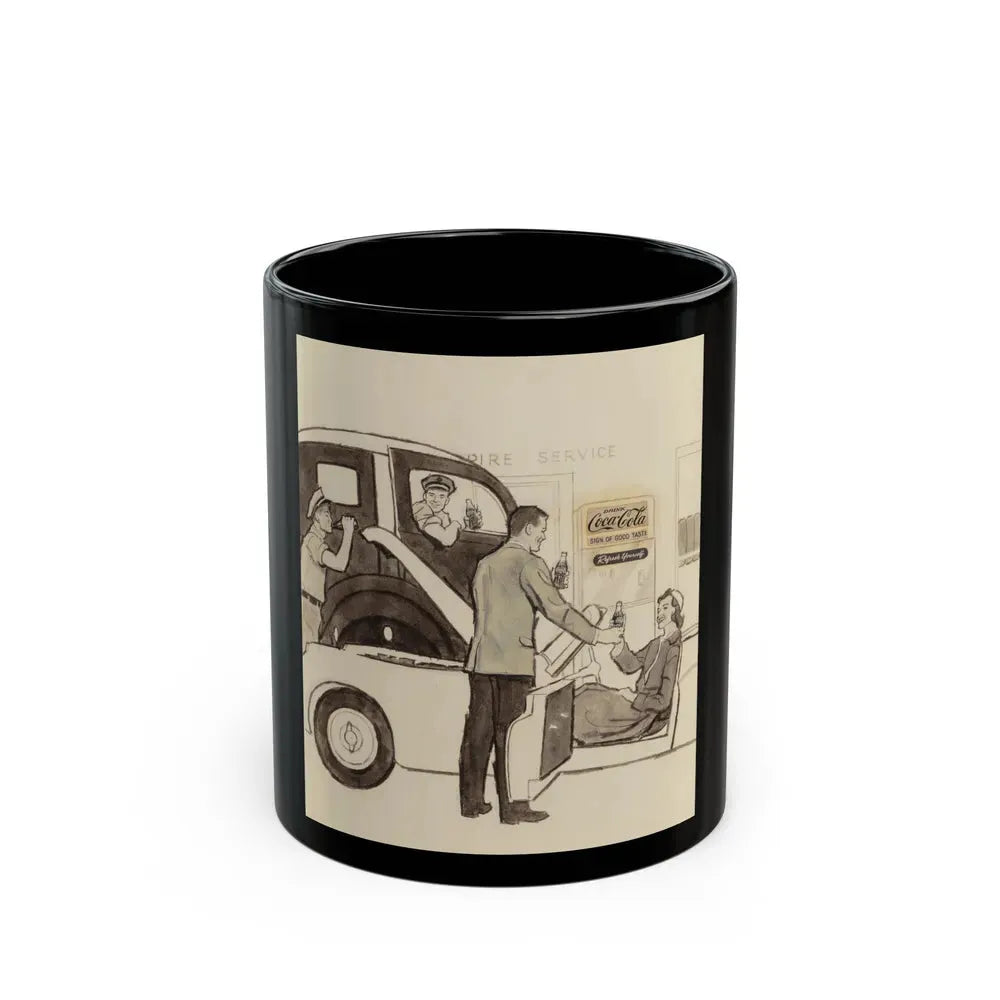 Group of Four Coca-Cola advertisements, 1960 (3) - Black Coffee Mug 11oz - Go Mug Yourself