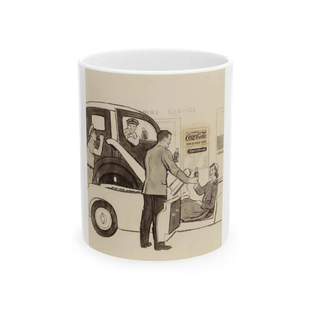 Group of Four Coca-Cola advertisements, 1960 (3) - White Coffee Mug 11oz - Go Mug Yourself