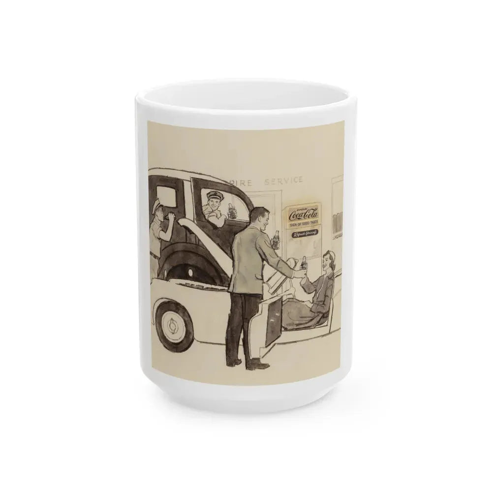 Group of Four Coca-Cola advertisements, 1960 (3) - White Coffee Mug 15oz - Go Mug Yourself