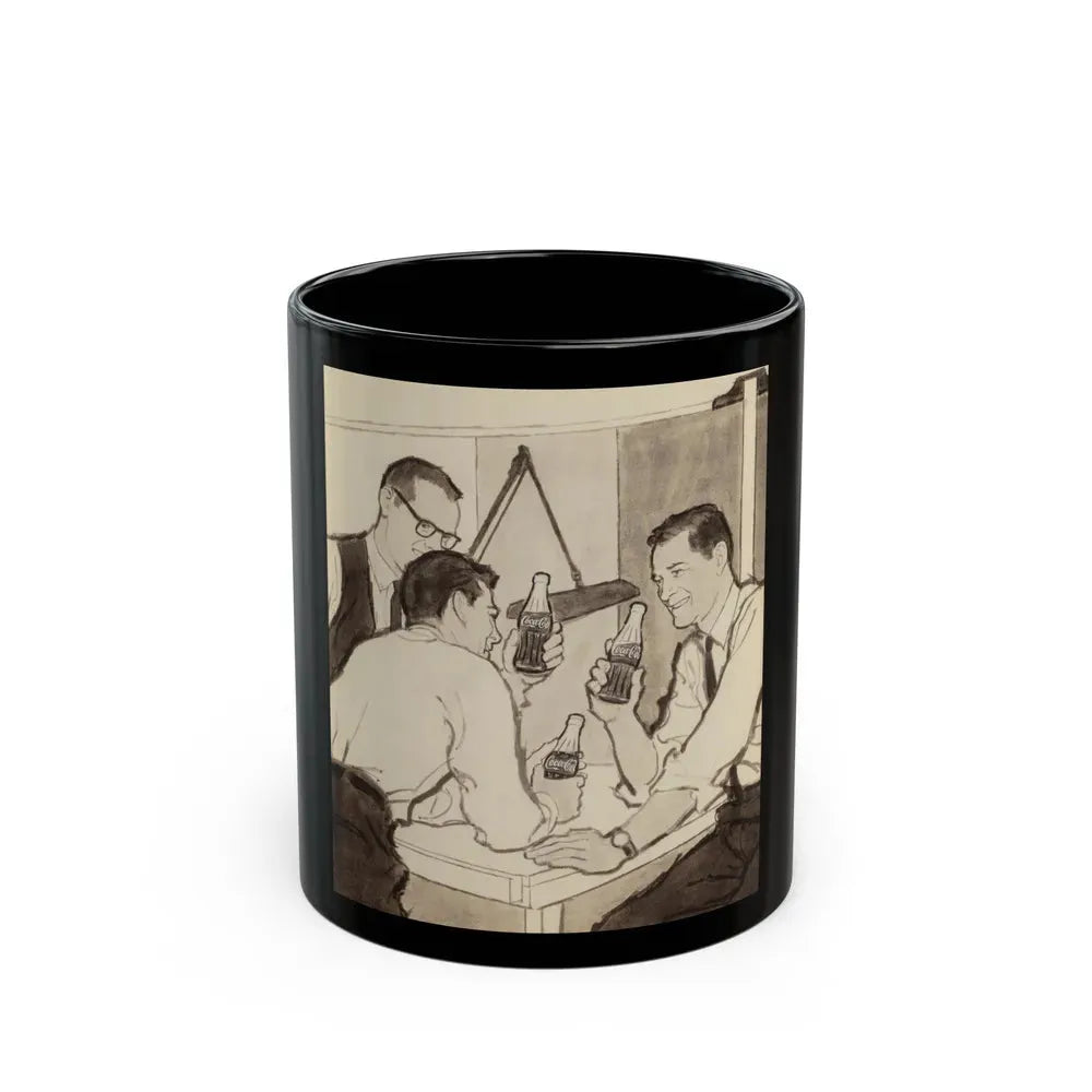 Group of Four Coca-Cola advertisements, 1960 (4) - Black Coffee Mug 11oz - Go Mug Yourself