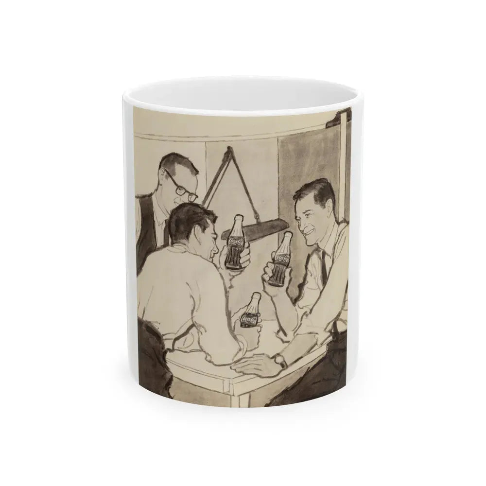 Group of Four Coca-Cola advertisements, 1960 (4) - White Coffee Mug 11oz - Go Mug Yourself