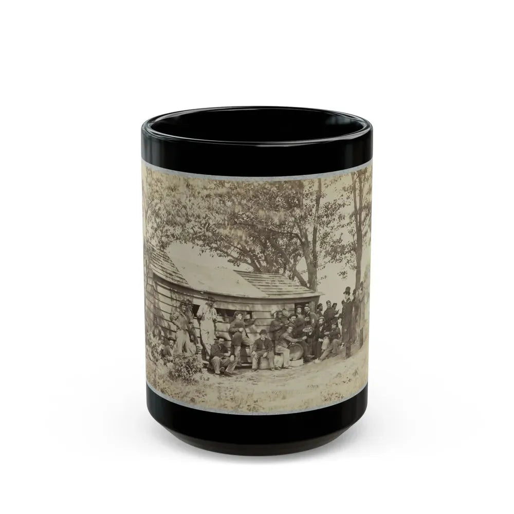 Group Of Officers And Soldiers Outside A Sutler's Store (U.S. Civil War) Black Coffee Mug 15oz - Go Mug Yourself