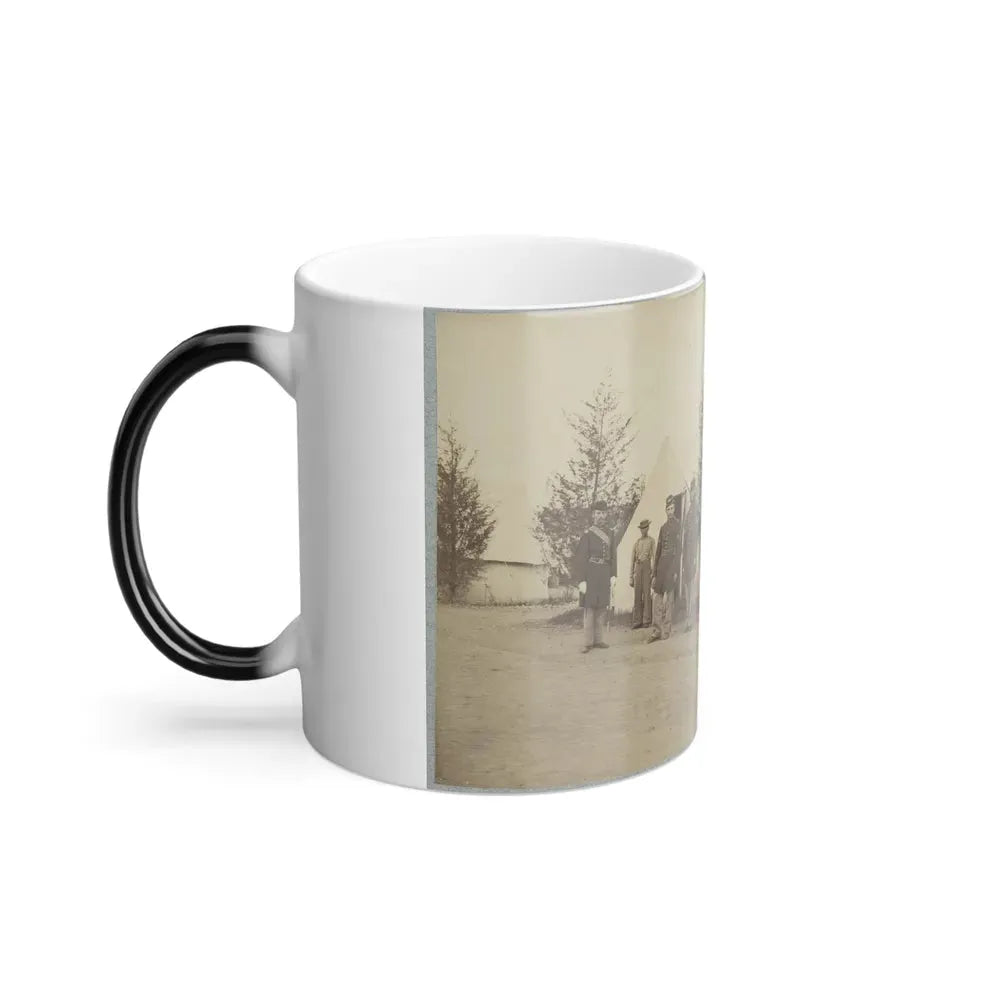 Group of Officers Lined Up in Front of the Tents (U.S. Civil War) Color Changing Coffee Mug 11oz - Go Mug Yourself