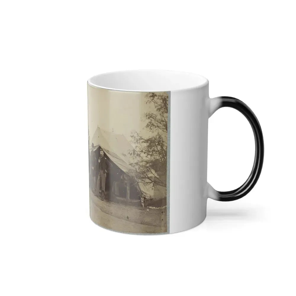 Group of Officers Lined Up in Front of the Tents (U.S. Civil War) Color Changing Coffee Mug 11oz - Go Mug Yourself