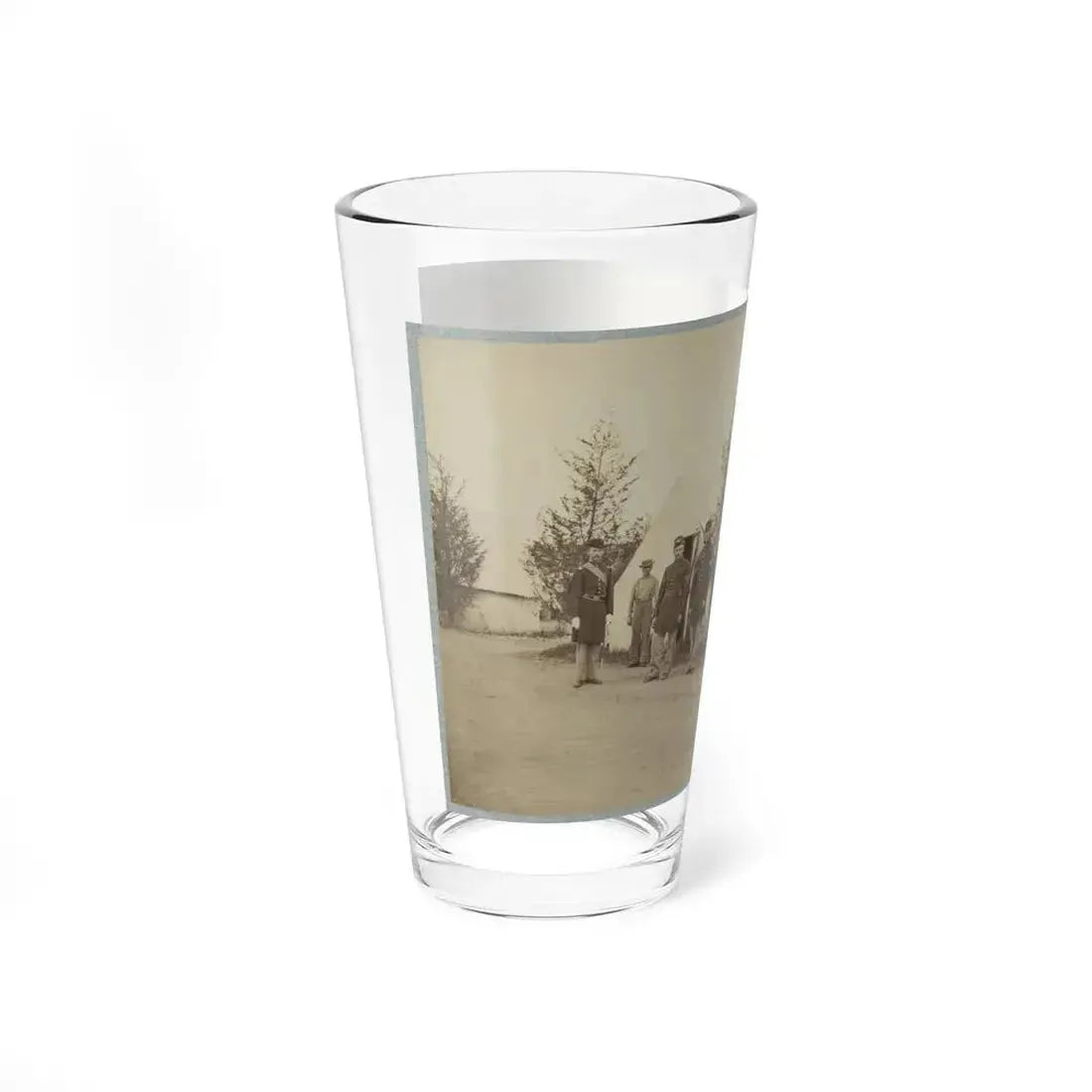 Group Of Officers Lined Up In Front Of The Tents (U.S. Civil War) Pint Glass 16oz - Go Mug Yourself