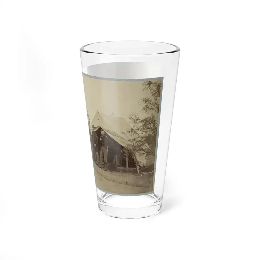 Group Of Officers Lined Up In Front Of The Tents (U.S. Civil War) Pint Glass 16oz - Go Mug Yourself