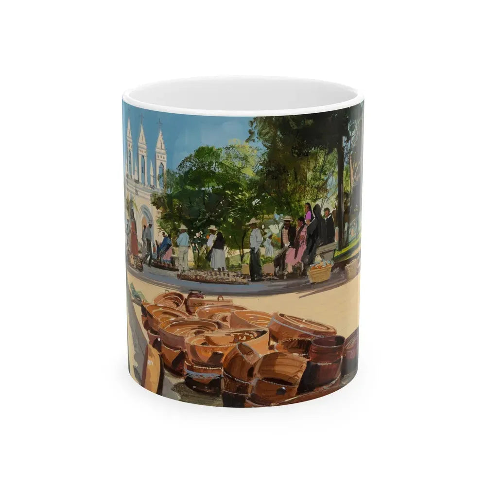 Group of Six Calendar illustrations (2), 1970-78 - White Coffee Mug 11oz - Go Mug Yourself