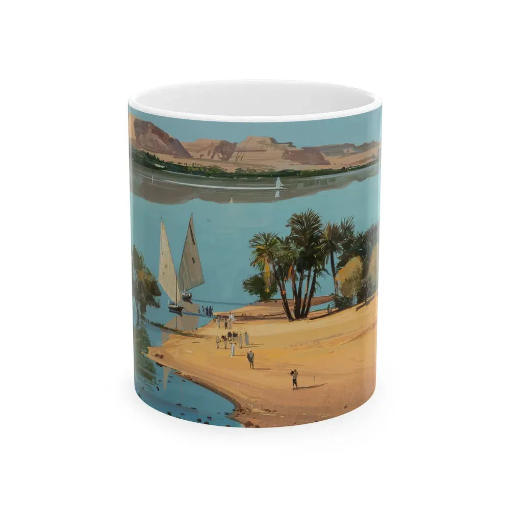 Group of Six Calendar illustrations (3), 1970-78 - White Coffee Mug 11oz - Go Mug Yourself