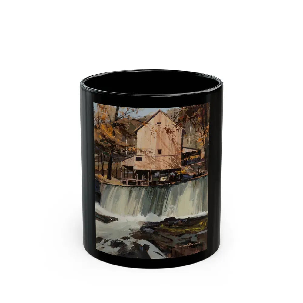 Group of Six Calendar illustrations (5), 1970-78 - Black Coffee Mug 11oz - Go Mug Yourself