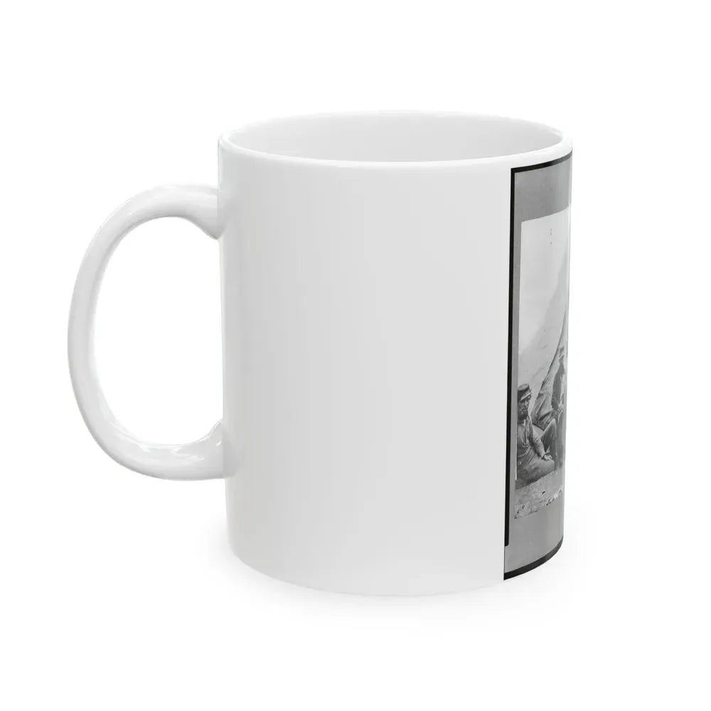 Group Of Soldiers Of Co. G., 71st New York Volunteers, Posed In Front Of Tent (U.S. Civil War) White Coffee Mug - Go Mug Yourself