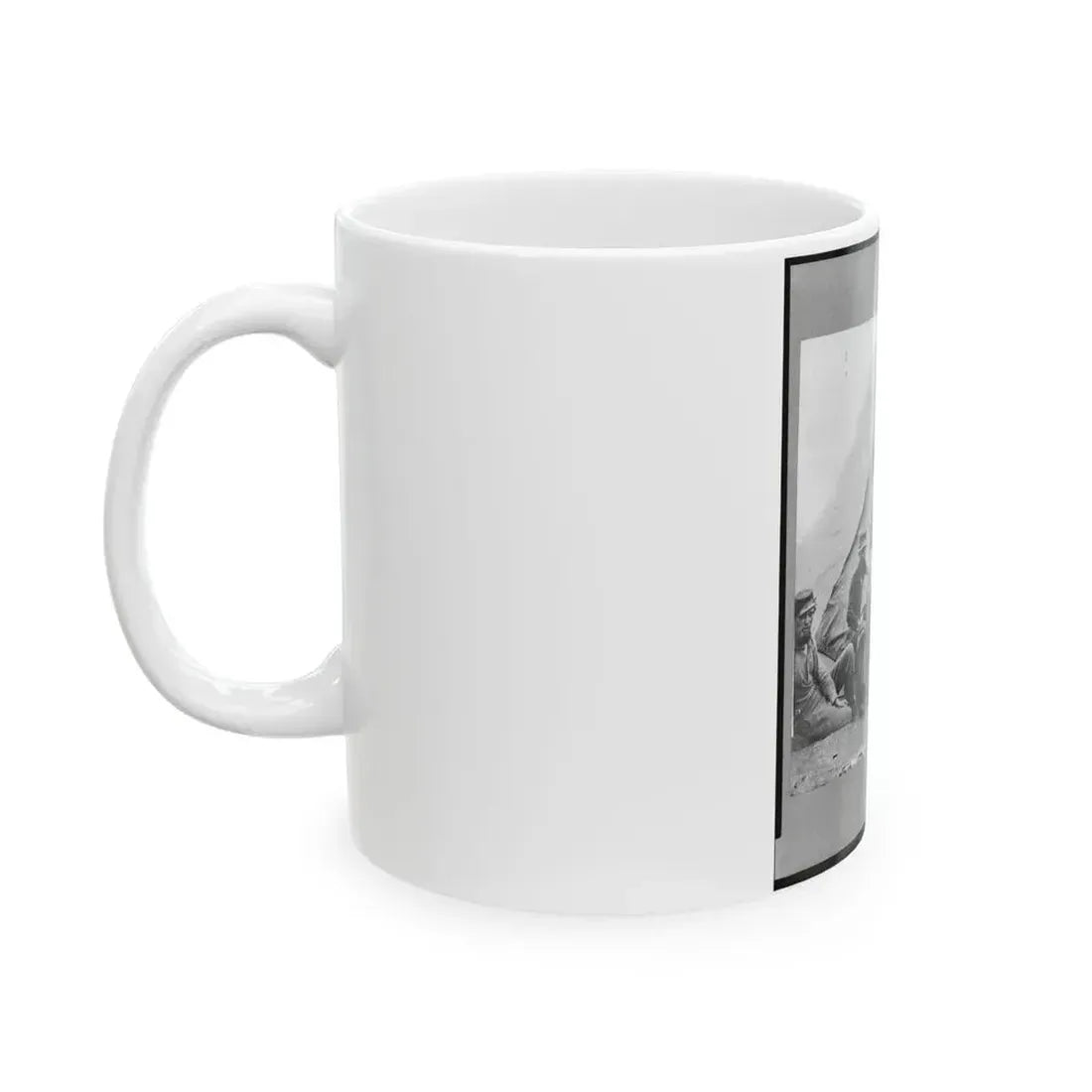 Group Of Soldiers Of Co. G., 71st New York Volunteers, Posed In Front Of Tent (U.S. Civil War) White Coffee Mug - Go Mug Yourself