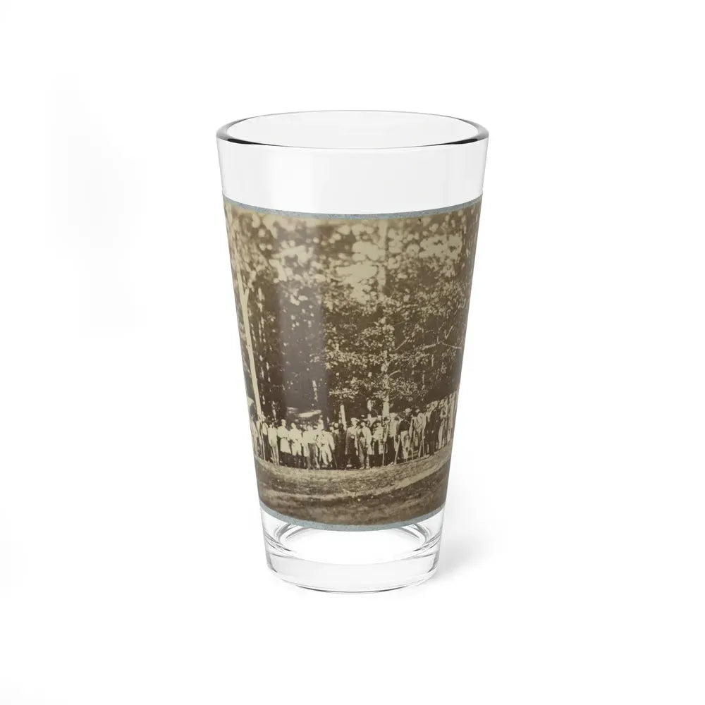 Group Of Soldiers, Some In Uniform And Some With Crutches, Pose In Front Of The Woods Possibly In Pennsylvania (U.S. Civil War) Pint Glass 16oz 16oz - Go Mug Yourself